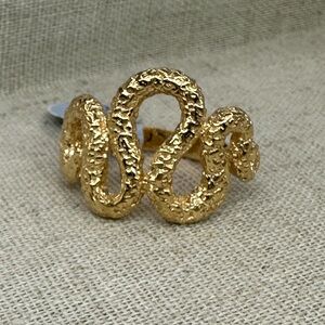 18KT Gold Plated Sterling Silver Molten Medusa Ring